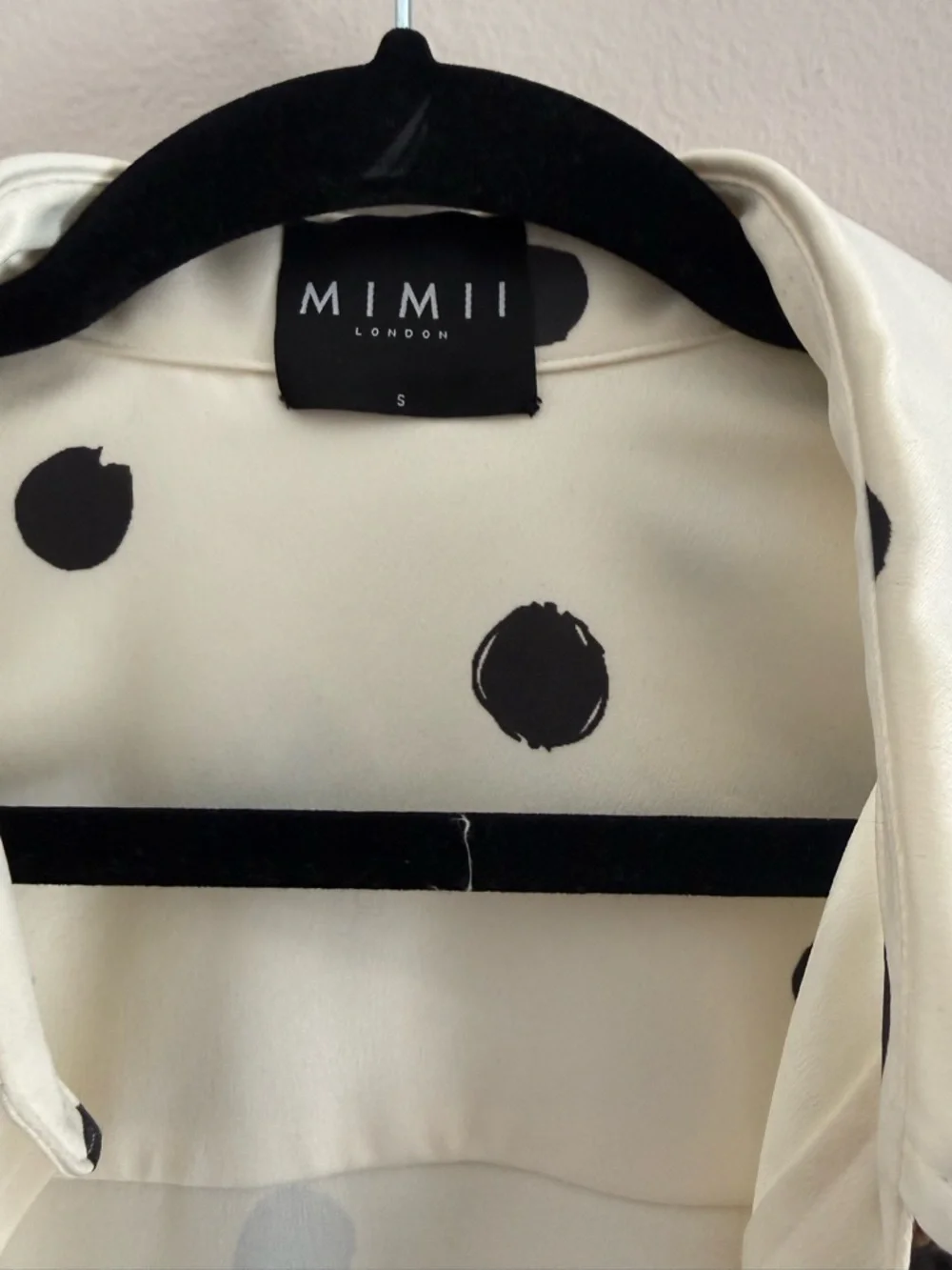 MIMI Women's Black and White/Ivory Polka Dot Button-Up Shirt And Pants Set - Picture 8 of 9